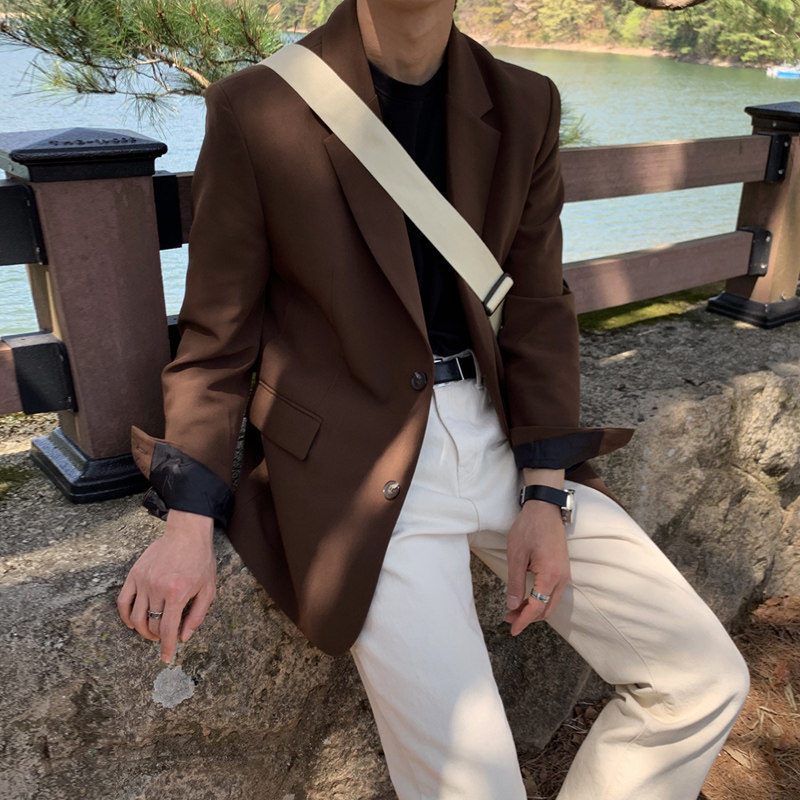 春季ulzzang百搭气质潮男西装男韩版宽松西服ins外套FC586-P105，男装西服套装，四季星座713