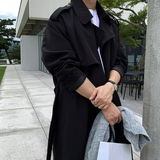 秋冬季气质加厚潮翻领风衣男韩版宽松落肩大衣休闲外套FK001-P135，男装风衣，四季星座713