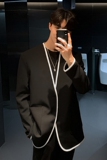 秋季百搭气质休闲西装男韩版潮流无领西服休闲外套XZ18-P95，男装西服，四季星座713