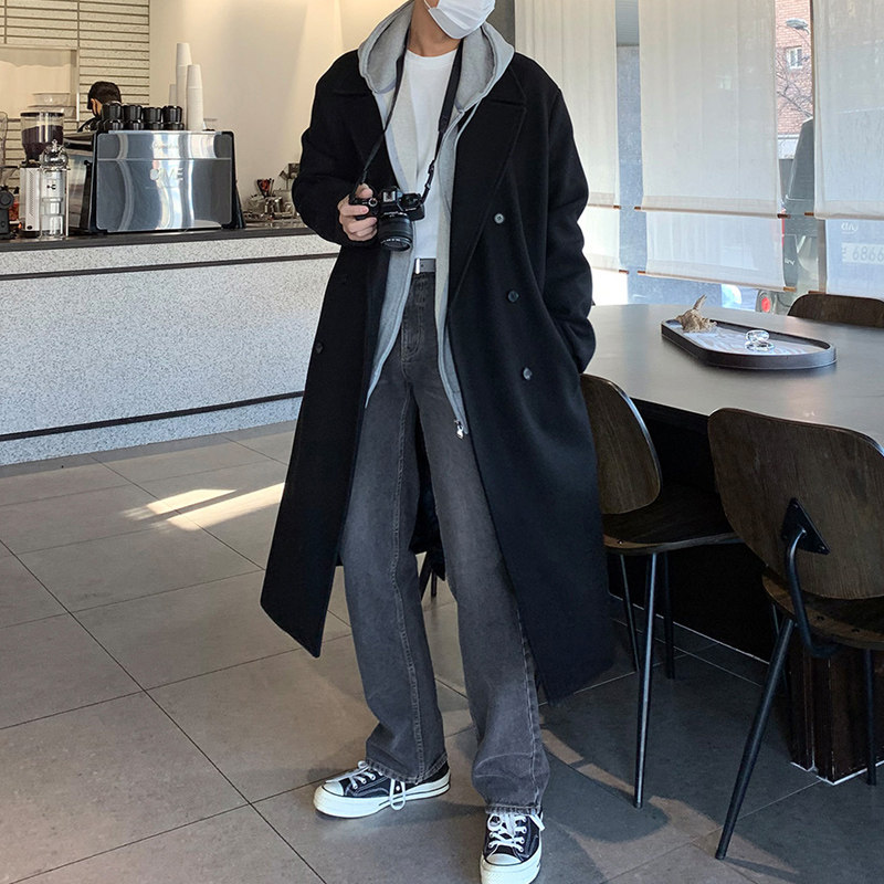 冬季简约加厚毛呢大衣男潮流宽松韩版呢子风衣外套FK700-P150,男装毛呢大衣,四季星座713