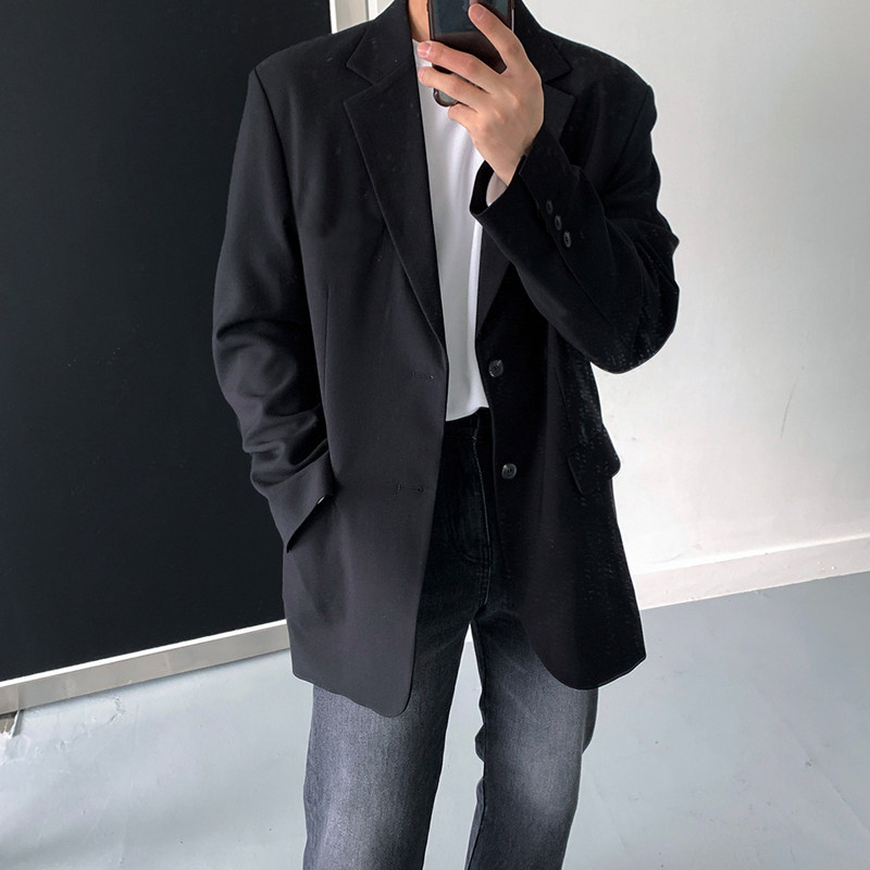春装ulzzang帅气纯色西装男韩版宽松ins休闲西装外套FC586-P105，男装西服，四季星座713