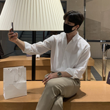 春季帅气垂感气质长袖衬衫男韩版衬衣休闲打底衫FC156-P55，男装衬衫，四季星座713