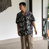 夏季oversize夏威夷垂感短袖衬衫男韩版宽松海边衬衣潮CT112-P45，男装衬衫，四季星座713