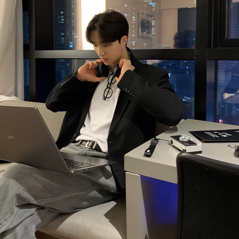 秋季ulzzang帅气男士西装韩版小西服休闲ins外套FC585-P105，男装西服套装，四季星座713