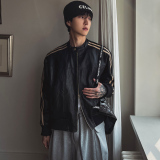 春秋装帅气男士皮衣韩版宽松上衣机车皮夹克外套FK101-P85，男装皮衣，四季星座713