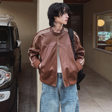 春秋装帅气男士皮衣韩版宽松上衣机车皮夹克外套FK101-P85，男装皮衣，四季星座713
