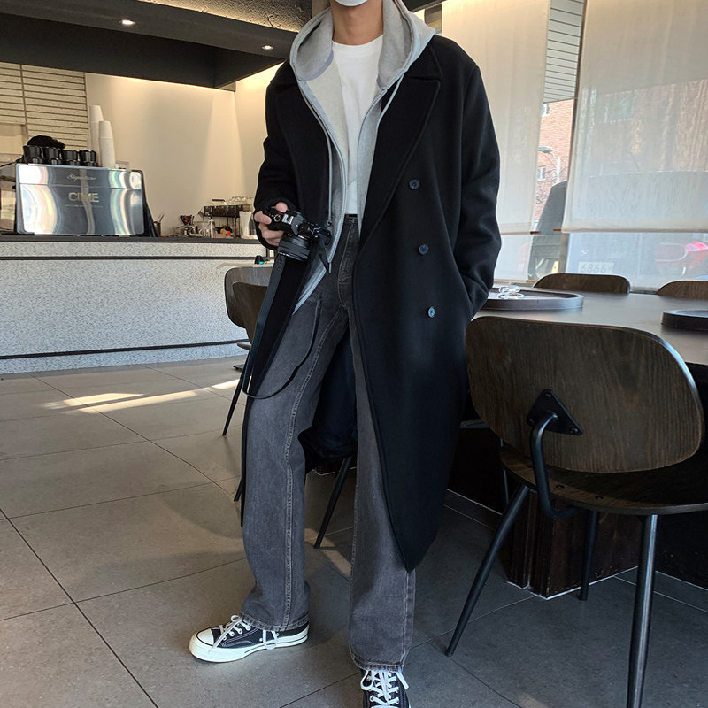 冬季简约加厚毛呢大衣男潮流宽松韩版呢子风衣外套FK700-P150,男装毛呢大衣,四季星座713