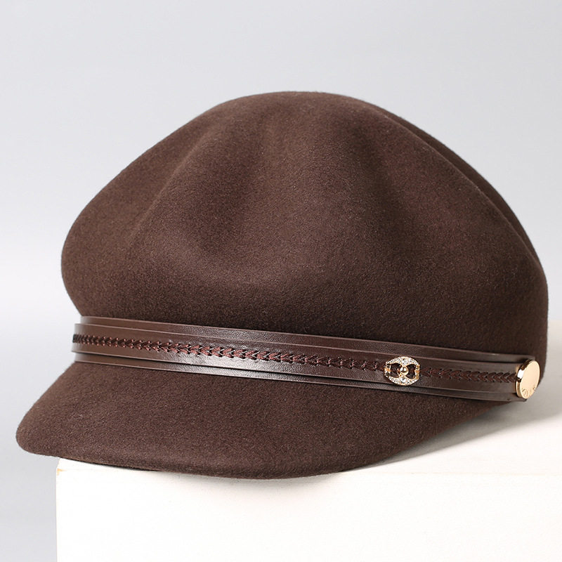 2026新款秋冬羊毛保暖鸭舌帽女