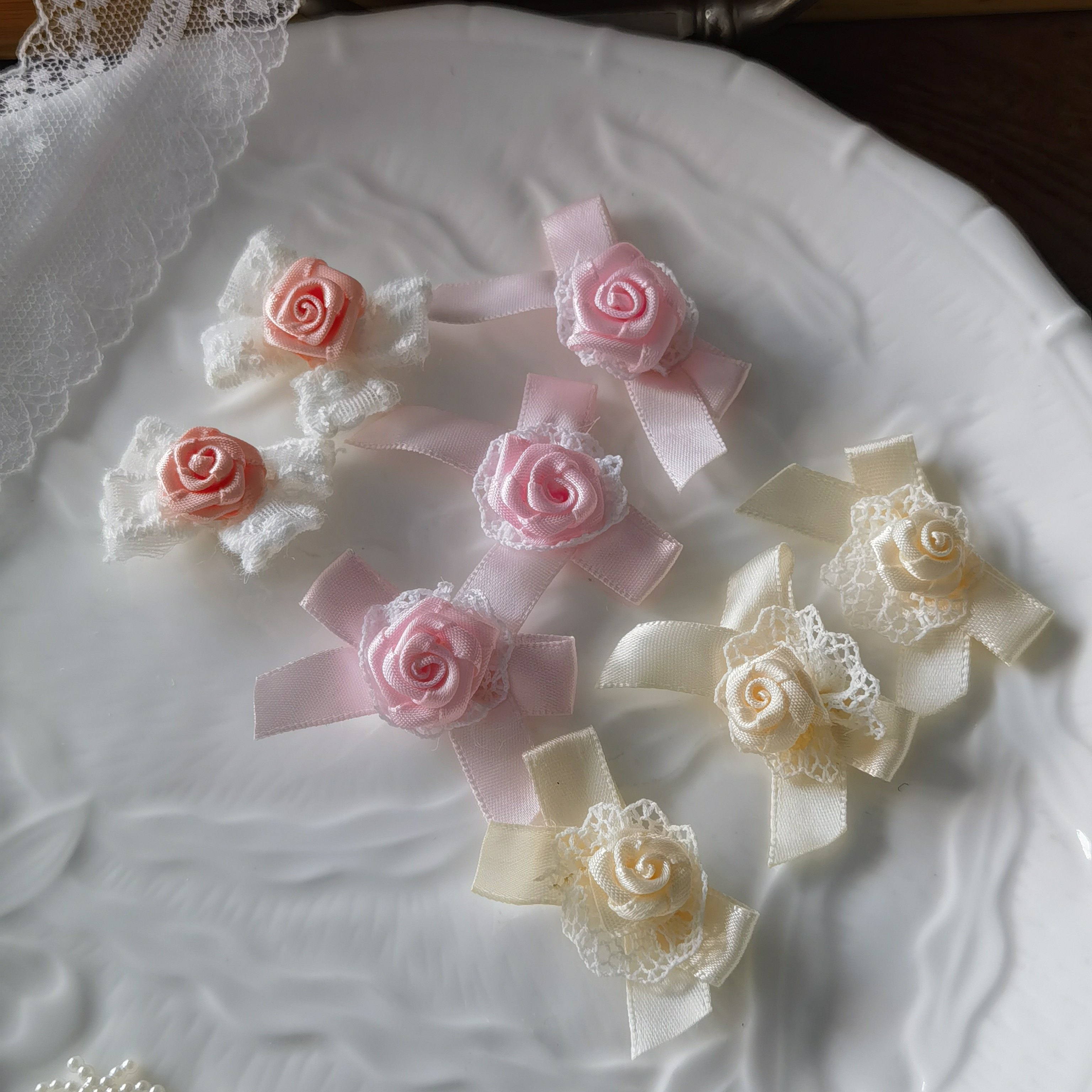 5个服装装饰品辅料饰品配件婚纱胸花diy手工花发饰辅料立体小花朵图片