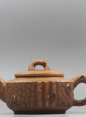 紫砂壶纯全手工仿古仿老段泥仿品陈鸣远制周盘松树根供春壶茶壶