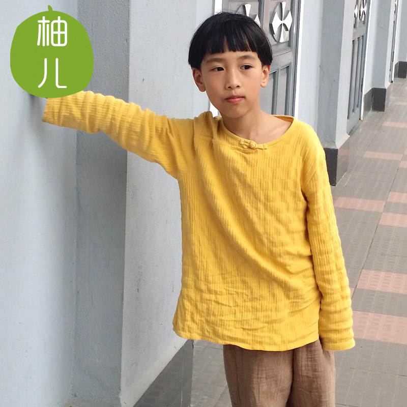 清仓亏本特价  柚儿原创儿童上衣棉麻圆领上衣唐装女童春秋