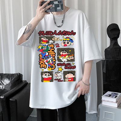 华夫格t恤男短袖男大码五分袖 短句风 HT73311-P22