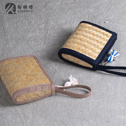 竹编小包竹制可爱钱包卡片收纳包