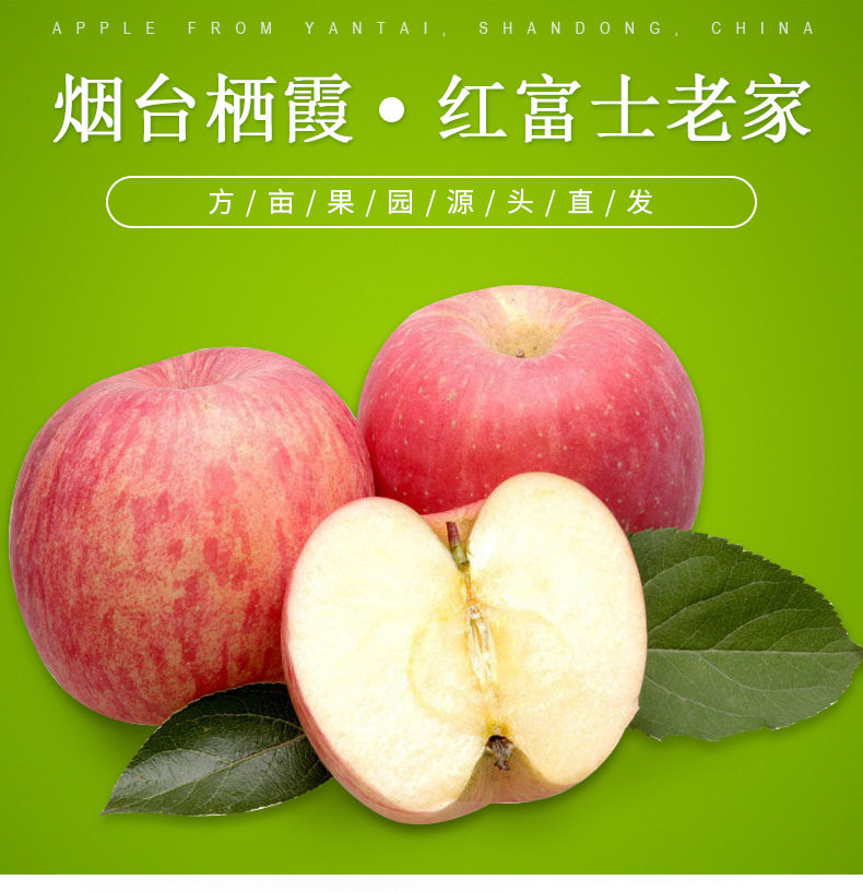 烟台栖霞红富士苹果健康养生水果礼盒装脆甜正宗山东新鲜包邮送礼