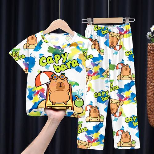 儿童睡衣短袖长裤哪吒可爱家居服