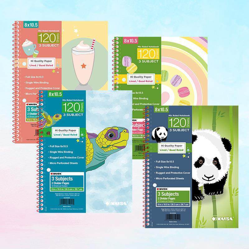 凯萨KAISA ENJOY爱悦系列两孔120张加厚纸张三科目笔记本线圈本