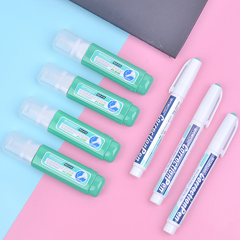 6支装现代美019修正液学生环保快干涂改液学生办公涂改笔修正液