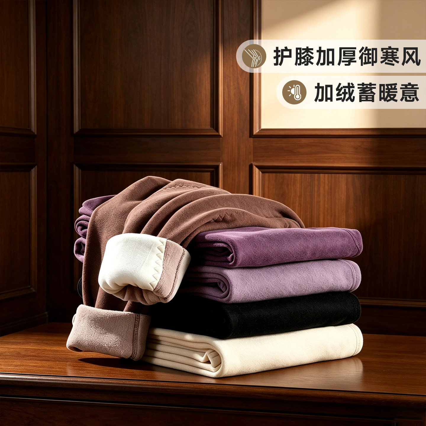 原创女士高腰保暖裤羊羔绒加厚加绒护膝冬季内穿秋裤防寒打底毛裤