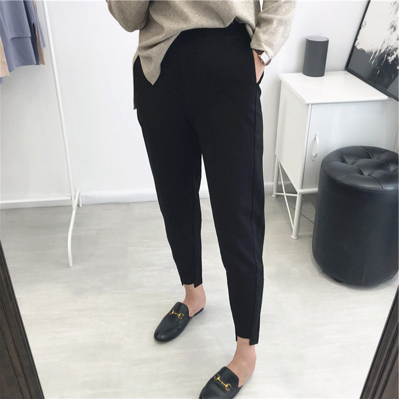 春夏新款大码韩版小脚裤黑色女裤休闲裤