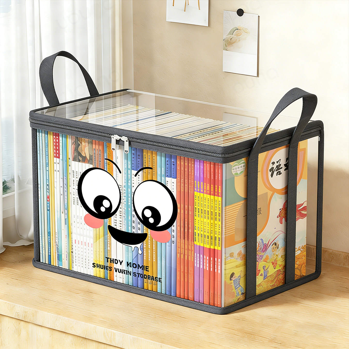 透明书本收纳箱书箱学生教室装书籍收纳神器可折叠旧书防尘整理袋,收纳整理,书桌收纳置物架,淘宝优惠券,粉丝福利购,淘宝优惠卷