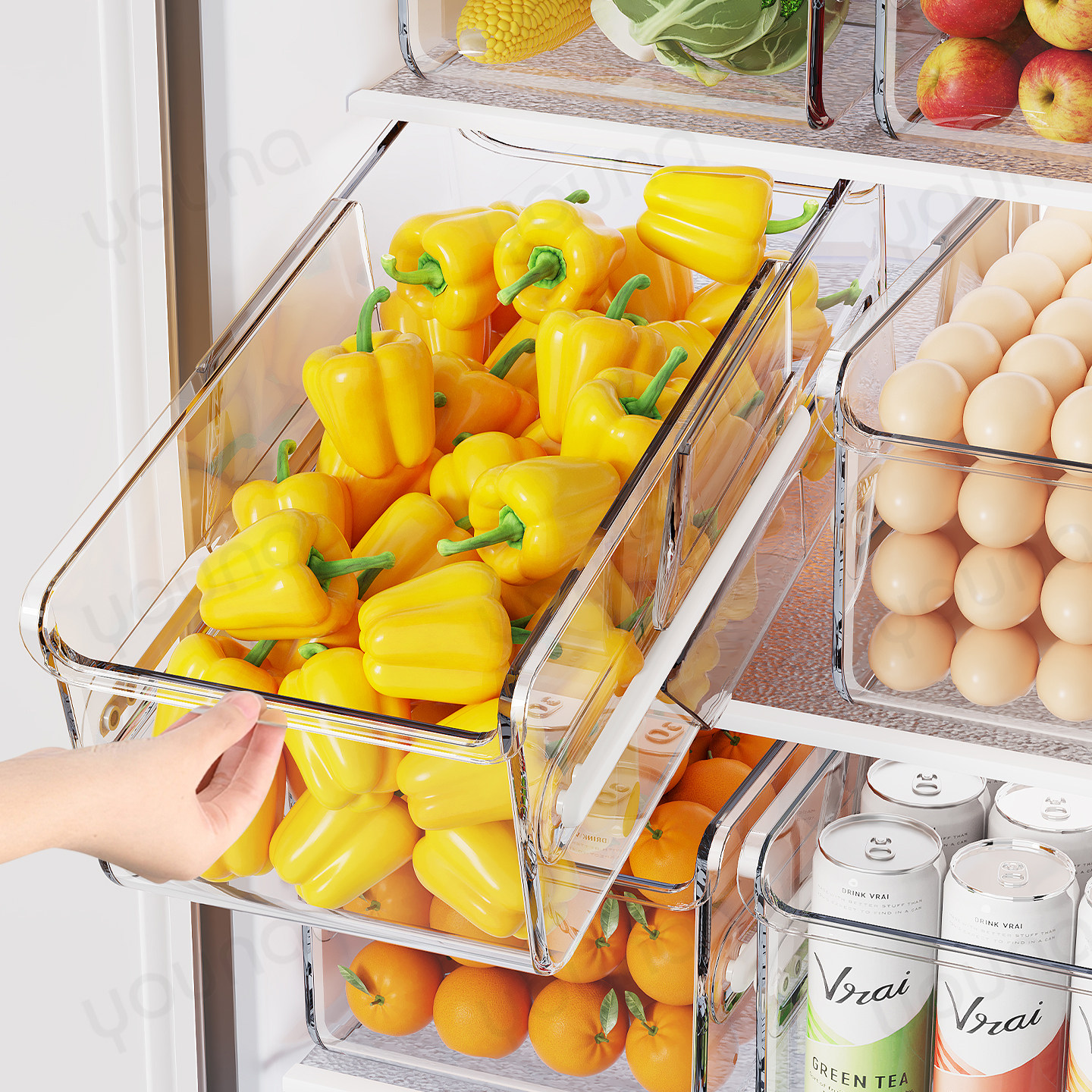 透明冰箱整理盒收纳盒保鲜盒厨房专用蔬菜鸡蛋水果冷冻储物盒神器,收纳整理,食物收纳盒,淘宝优惠券,粉丝福利购,淘宝优惠卷