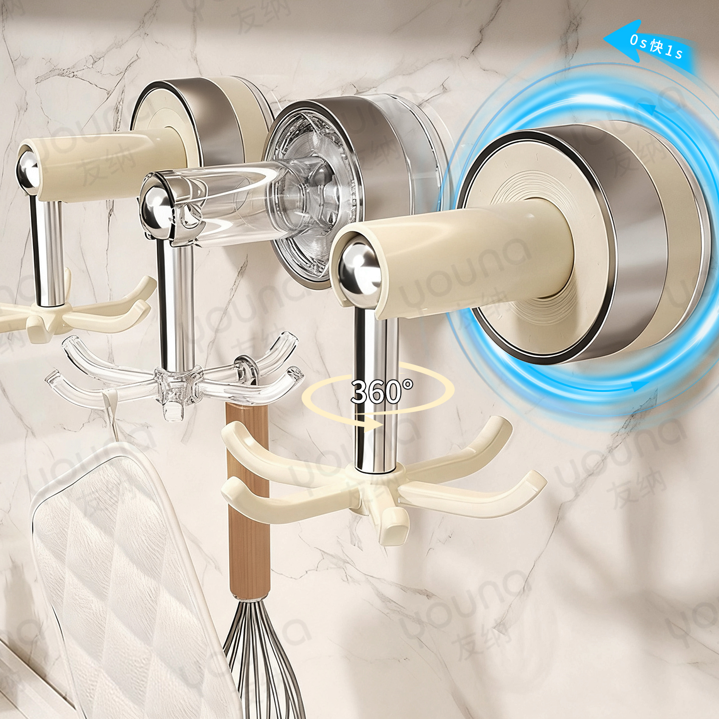 【小红薯爆款！吸盘旋转挂钩】