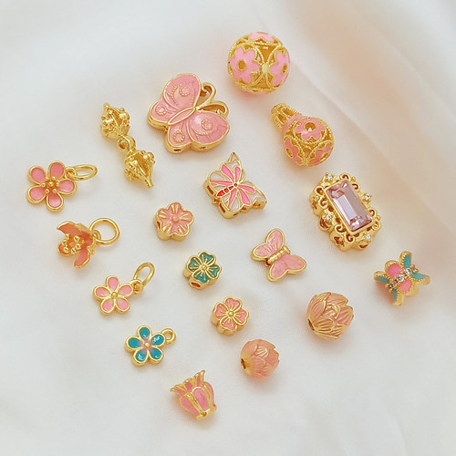 强保色景泰蓝桃花莲花蝴蝶镂空球