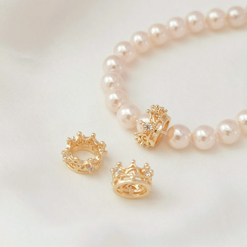 保色微镶锆石大孔皇冠帽