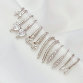 强保色白K微镶锆石耳钩钩子配件耳环饰配耳钉挂钩手工DIY耳坠耳饰