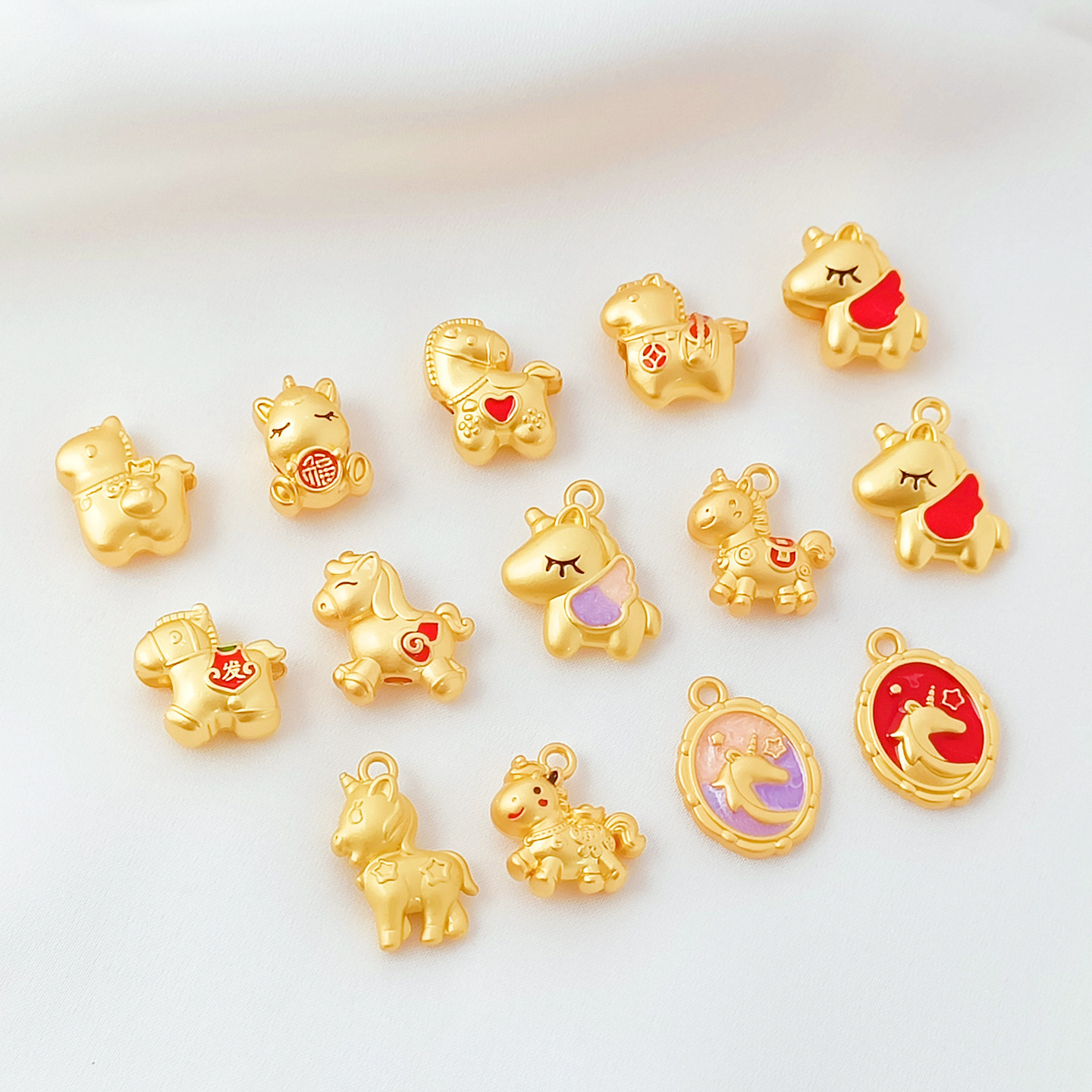 18K古法金滴油招财生肖马隔珠手工diy手链项链飞马吊坠饰品配件,饰品/流行首饰/时尚饰品新,其他DIY饰品配件,淘宝优惠券,粉丝福利购,淘宝优惠卷