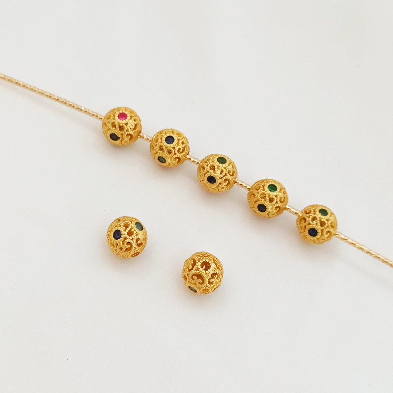 古法金配件18K镶锆石镂空球绣球圆珠隔珠DIY手作手链项链配珠材料,饰品/流行首饰/时尚饰品新,其他DIY饰品配件,淘宝优惠券,粉丝福利购,淘宝优惠卷