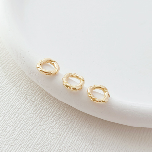 14K包金保色扭纹打结闭口圈隔珠垫片手工DIY手链项链圆圈配件