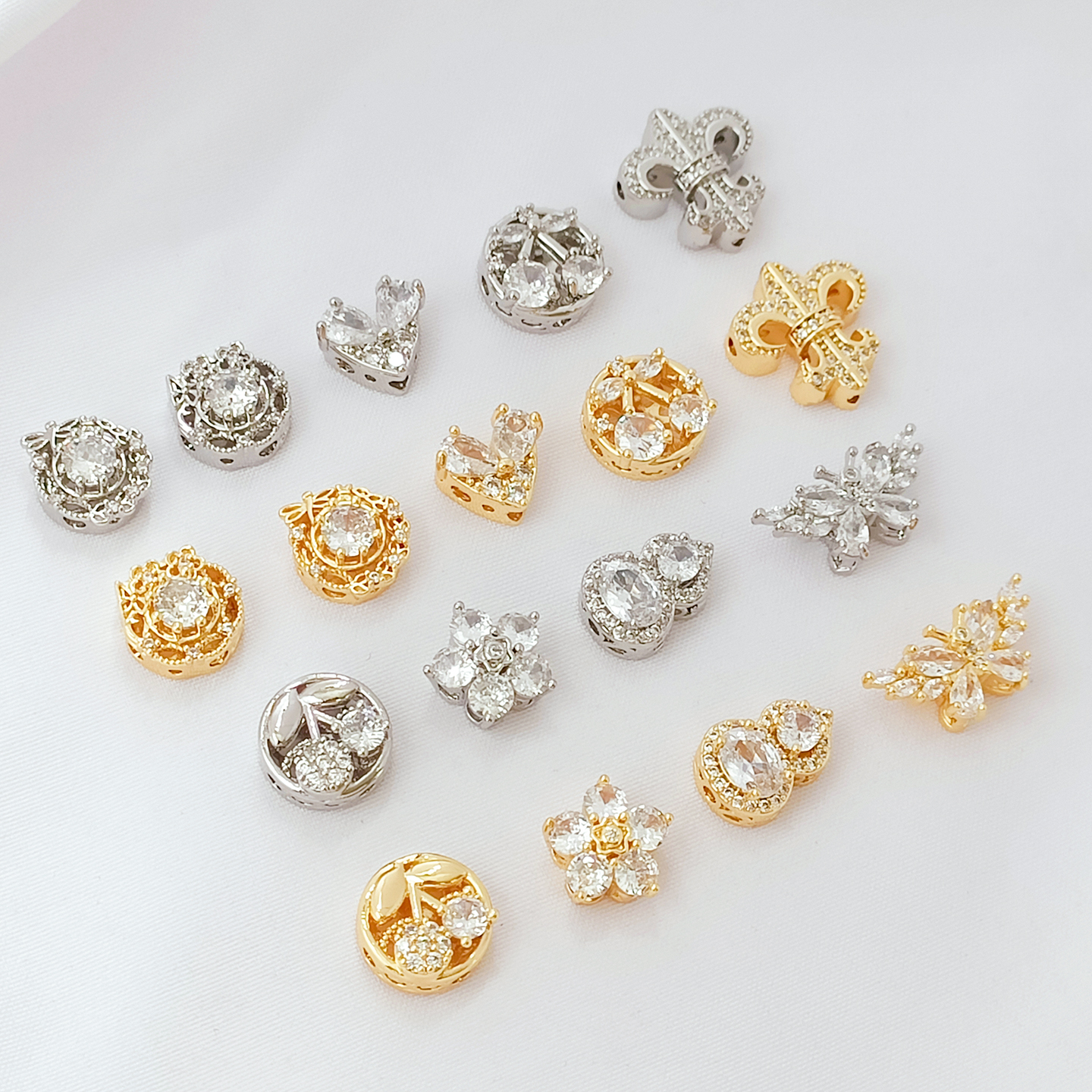 天使街镶锆桃心樱桃葫芦扁隔珠