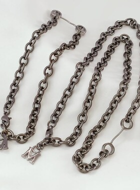 强保色枪黑色扁0圆粗链M字龙虾扣手工DIY手链项链毛衣链饰品配件