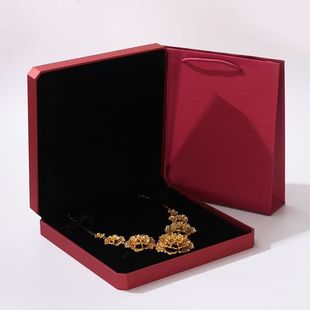 八角首饰盒戒指项链手镯手链项圈收纳盒结婚三金五金猪牌包装 新款