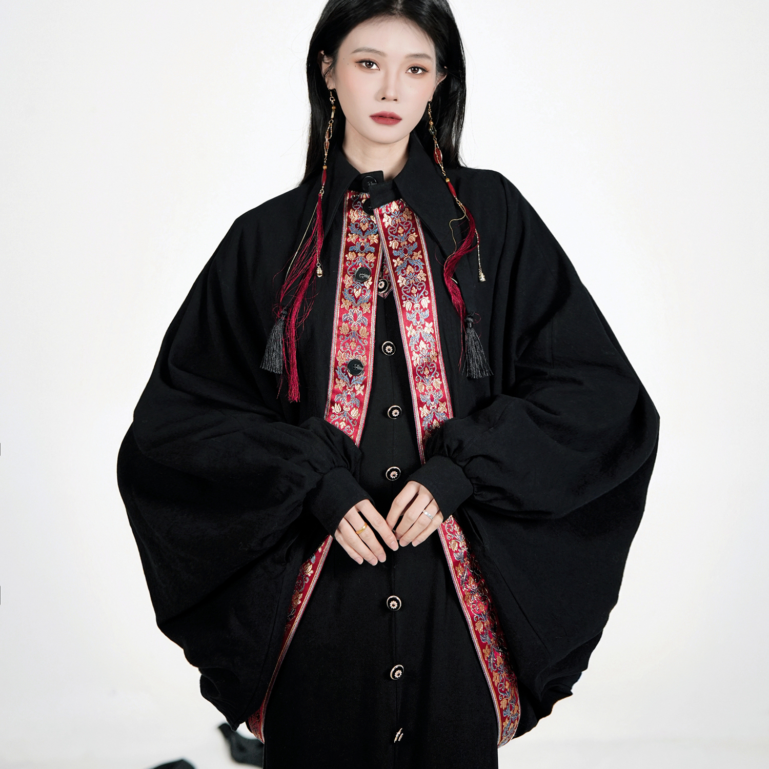 人间蜉蝣 藏地梵音·织锦廓形藏风外套新中式长袖古风提花上衣女