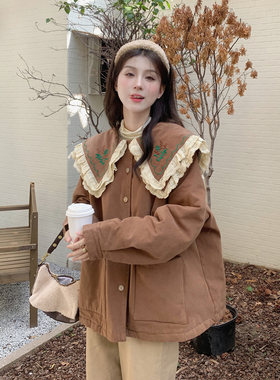大码女装学院风薄款棉服减龄外套