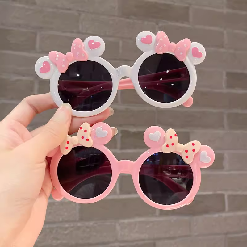 儿童防紫外线波点蝴蝶结遮阳墨镜