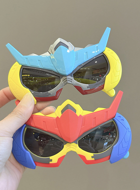 儿童墨镜男童卡通造型钢铁侠太阳镜宝宝防紫外线硅胶偏光遮阳镜潮