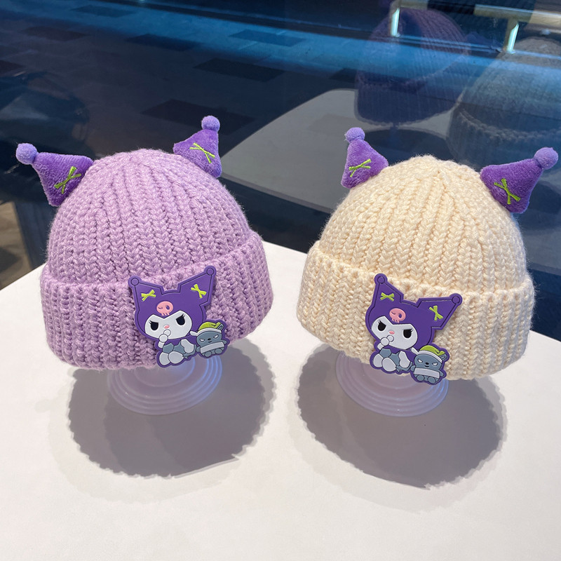儿童帽子女童可爱卡通库洛米毛线帽冬天女宝宝保暖护耳针织套头帽,童装/婴儿装/亲子装,帽子,淘宝优惠券,粉丝福利购,淘宝优惠卷