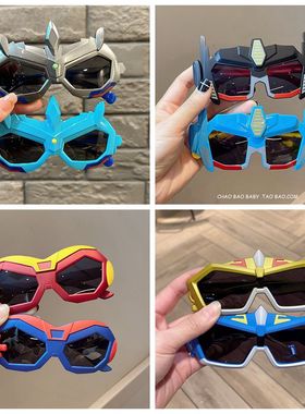 儿童太阳镜男童卡通钢铁侠硅胶眼镜宝宝男孩防紫外线偏光墨镜潮酷