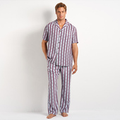 爱慕先生20SS梭织条纹印花长裤 NS42D821