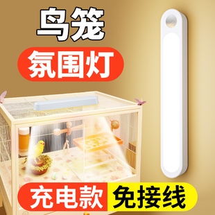 鸟笼氛围灯照明灯鹦鹉配件用品大全鸽子用具珍珠鸟类装饰免接线