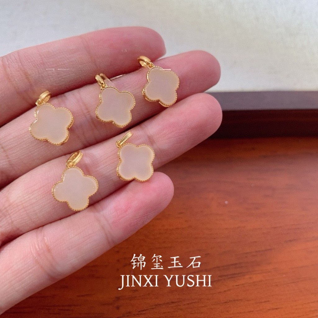 天然和田玉白玉四叶草吊坠S925纯银镀金小众设计感高级耳环耳饰,饰品/流行首饰/时尚饰品新,银饰项链,淘宝优惠券,粉丝福利购,淘宝优惠卷