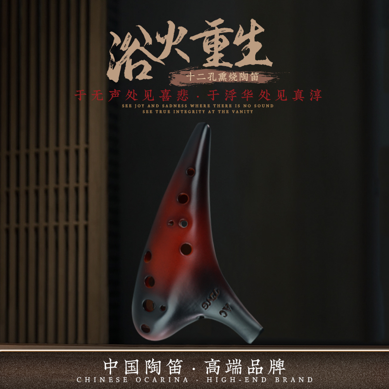 tng陶笛乐器12孔ac专业陶笛十二孔陶笛初学者小学生教程送/熏烧