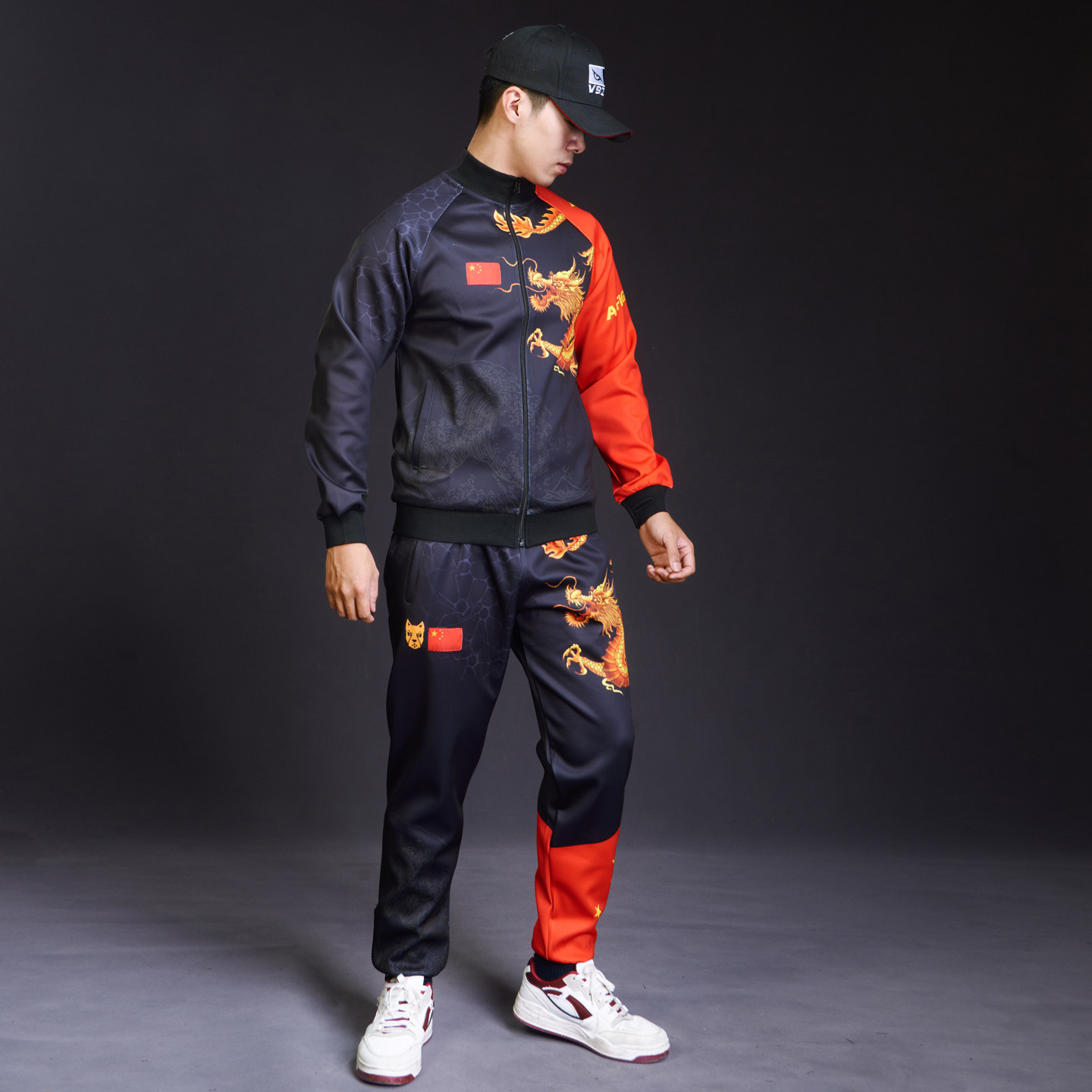 中国金龙拉链搏击速干健身训练服