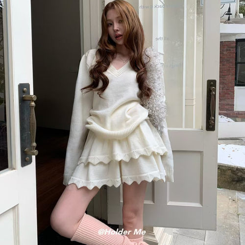 2025冬季新款百搭毛衣半身裙套装