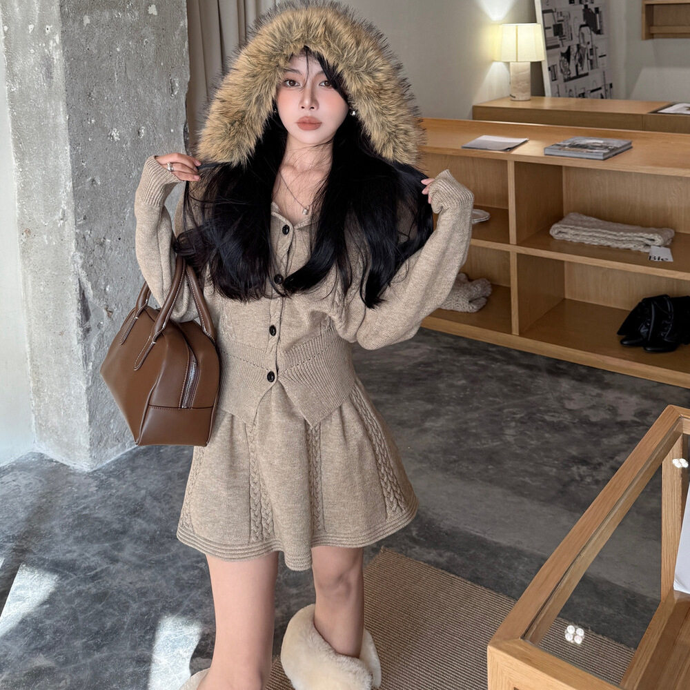 2025冬季新款针织开衫毛衣套装