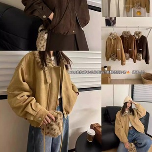 鹿皮绒皮草拼接宽松加绒保暖外套女 新款 LEMON STUDIO韩系2025冬季