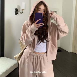 套装 HOLDER十三行2025冬季 休闲裤 随性连帽舒适百搭卫衣外套 新款